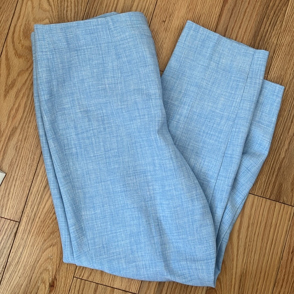 New Ann Taylor The Lana Light Blue slim ankle Pants in crosshatch size 10. - Picture 8 of 8
